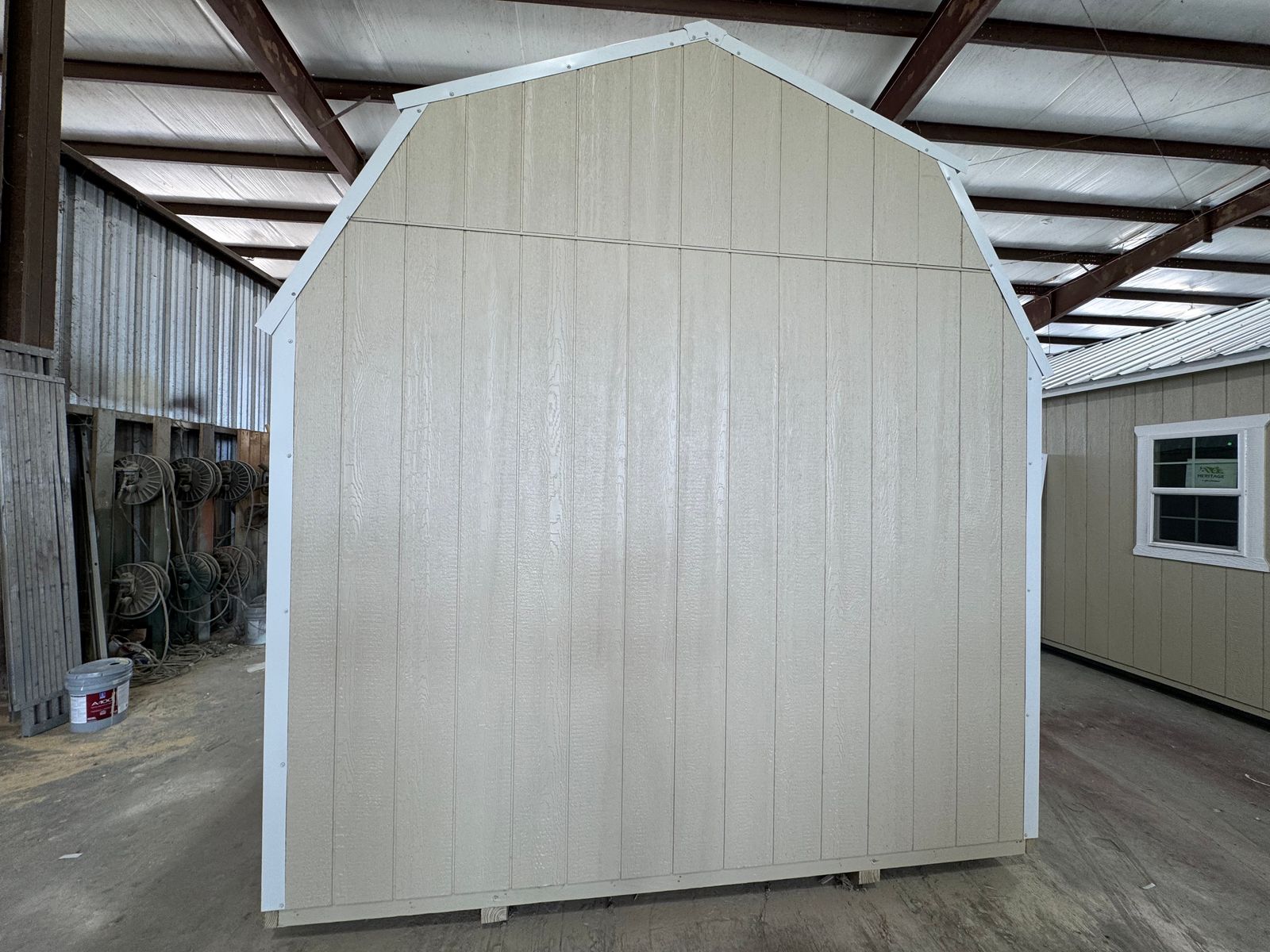 10x16 Stor-Mor Tru-Valu Lofted Barn in New Holland Beige, rear gable end
