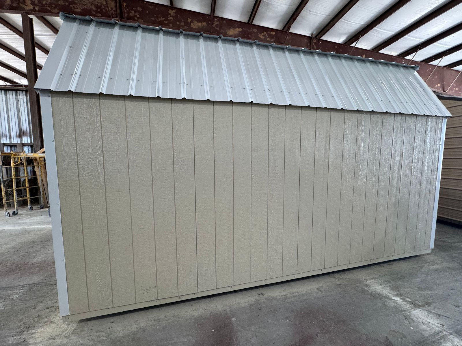 10x16 Stor-Mor Tru-Valu Lofted Barn in New Holland Beige, opposite long side wall