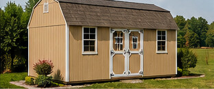 Side Lofted Cabin with shop doors